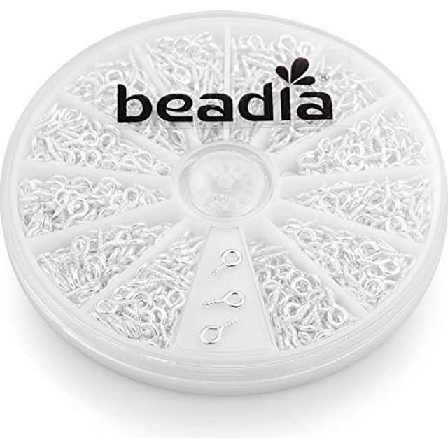 BEADIA Silver Plated Small Screw Eye Pins 4mmx8mm for Jewelry Making Handmade DIY (600pcs)