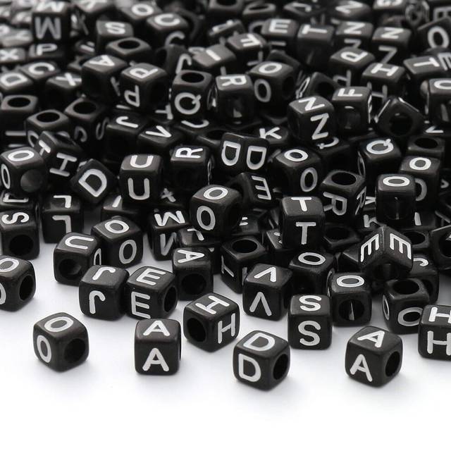 "ToBeIT Acrylic Alphabet Letter""""A-Z"""" Cube Beads 1000 pcs for Jewelry"