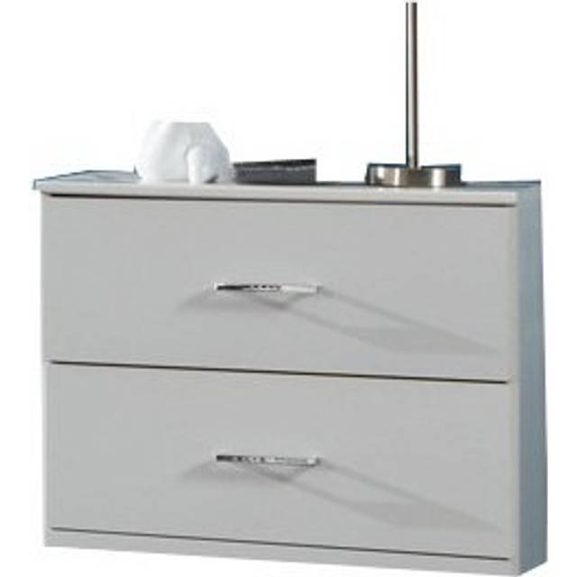 Boyer 2 Drawer Bedside Table - White (38cm H X 52cm W X 38cm D)
