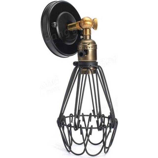 (Black) Metal Vintage Rustic Sconce Wall Light Edison Lamp Bulb Fixture