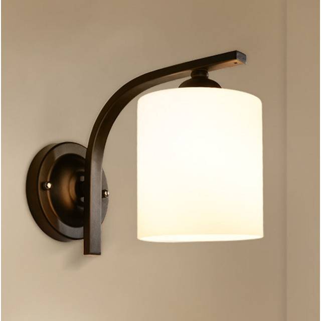 American Style Bedroom Wrought Iron Retro Wall Lamp with Power Switch Cord Without Bulb