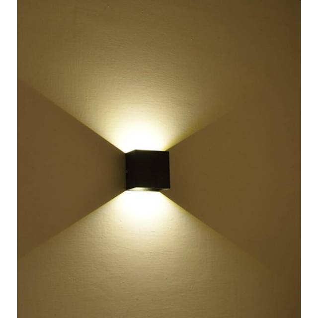 (Black, Warm Light) Modern 12W COB LED Up Down Wall Lamp Non-waterproof for Indoor Aisle Living Room AC85-265V