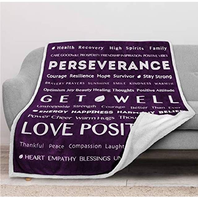 PAVILIA Get Well Soon Gifts for Women Men  Sympathy Blanket Inspirational Thoughtful Gift  Sherpa Fleece Healing Blanket Surgery Wellness Comfort  Hug