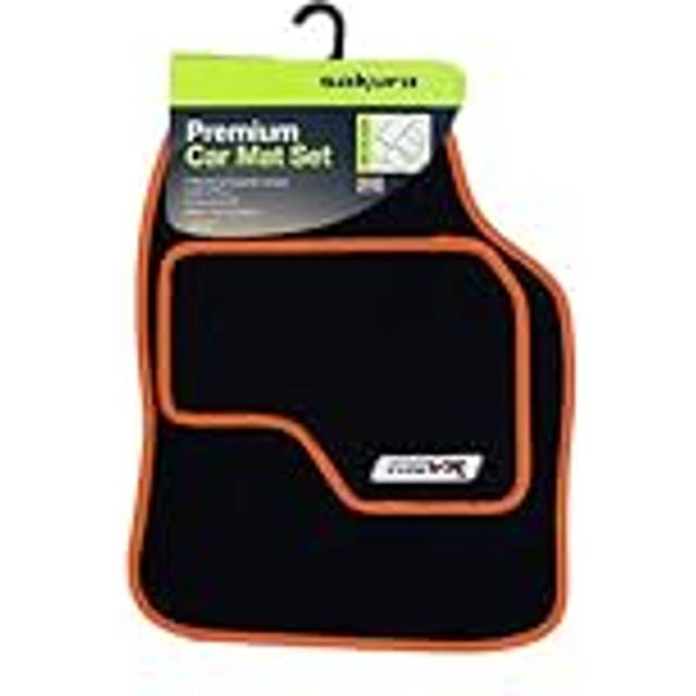 Sakura vr orange embroidered edging car mat set (front & rear) universal