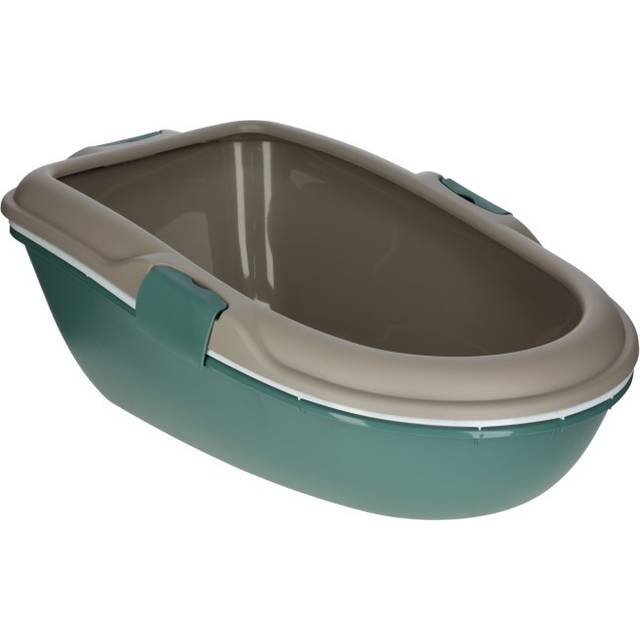 Kattlåda 3-bottnad med sil grön/taupe