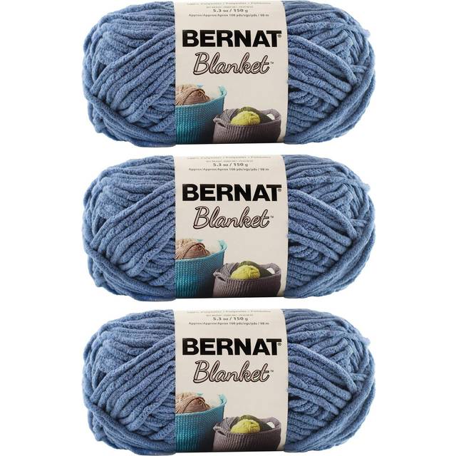 Bulk Buy: Bernat Blanket Yarn (3-Pack) Super Bulky #6 5.3 Ounce 108 Yards Per Skein (Country Blue)