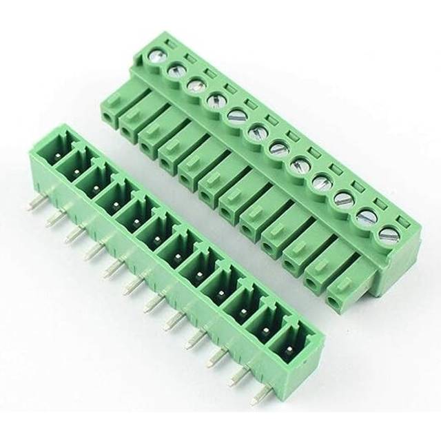 10 Sets 12-Pin (12 Pole) Angle Screw Terminal Block Connector 3.81mm Pitch Panel PCB Mount DIY