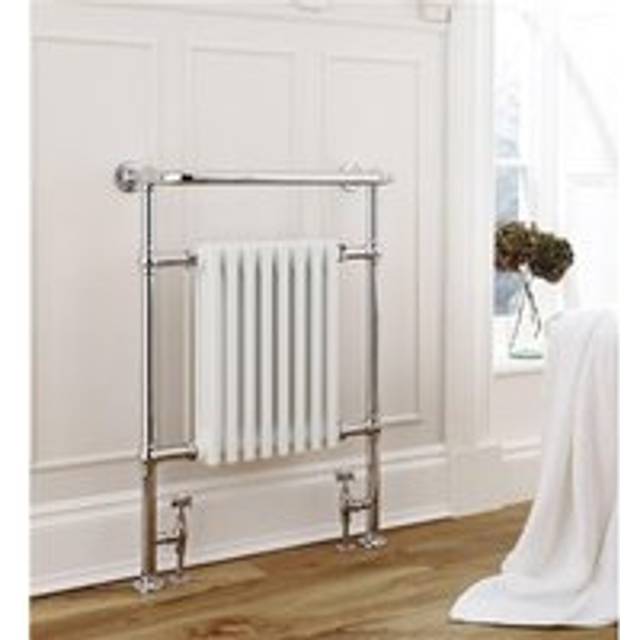 Horizontal Bathroom Towel Radiator 945mm (H) x 500mm (W) - Metallic Silver - One Size