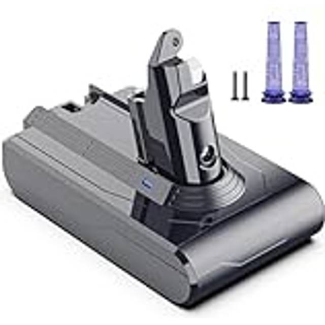 Morpilot Batteri för Dyson V6 DC62 SV03 DC58 DC59 DC61 DC72 DC74 SV06 SV09 med 2 tvättbara filter, 21,6 V