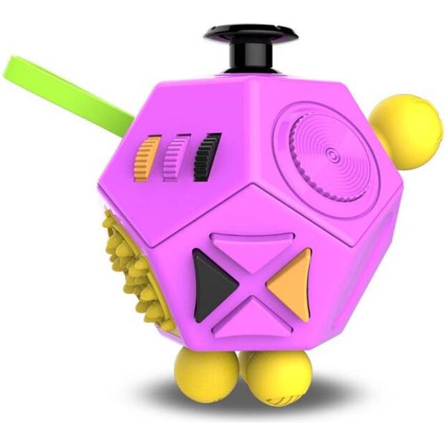 (C3) EDC Hand For Autism ADHD Anxiety Relief Focus Kids 12 Sides Anti-Stress Magic Stress Fidget Cube Toys