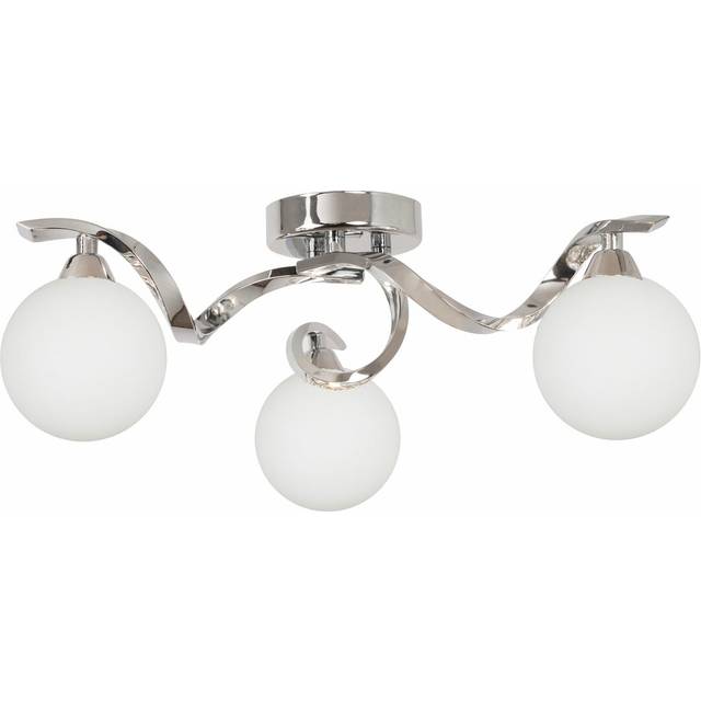 Trinity 3-Light Semi Flush Mount - Polished Chrome (15cm H X 44cm W X 44cm D)