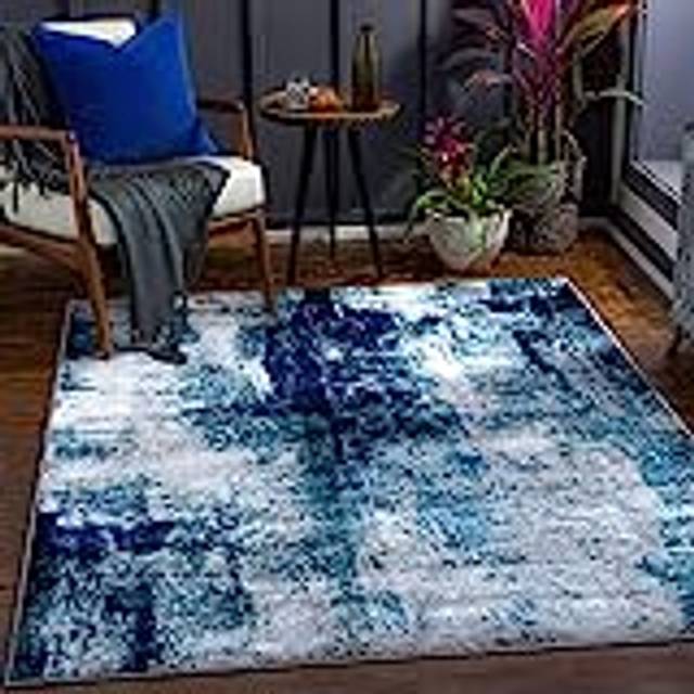 GIULIA Abstract Modern Marble Area Rug - Blue - 200cm x 275cm