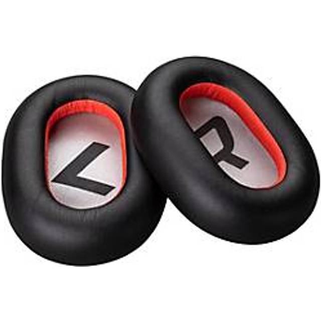 Poly - Öronkudde för Bluetooth-headset - konstskinn - svart (paket om 2)