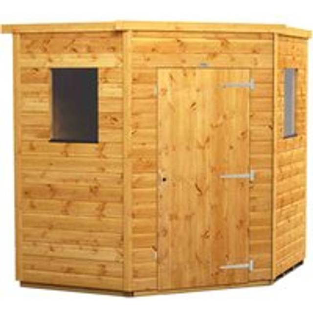 Power 6x6 Pent Corner Shed, Brown