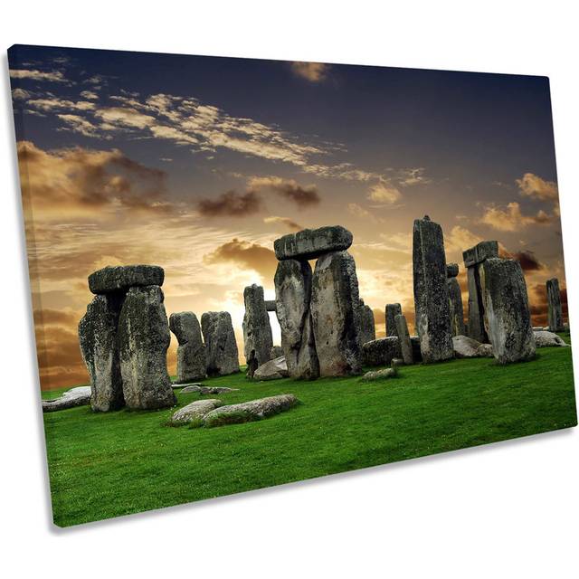 Stonehenge Landmark Sunset Canvas Wall Art Framed Print (50.8cm H x 76.2cm W x 2cm D)