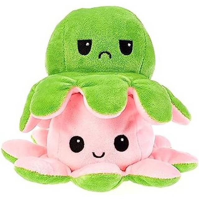 Reversible Octopus Plush large - Happy and Sad Moody octopus Stuffed toy- size 20cm Octopus Plushie Reversable teddy - Flip Octopus UK shows Emotion