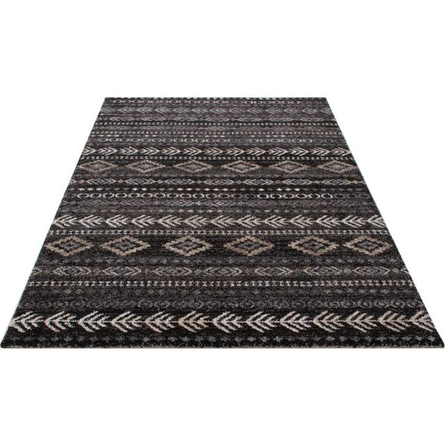 Eddy Aspen Machine Woven Dark/Cream Rug (Square 200cm)