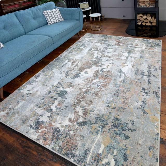 Spofford Tufted Grey/Blue/Yellow Rug (Rectangle 120 x 170cm)