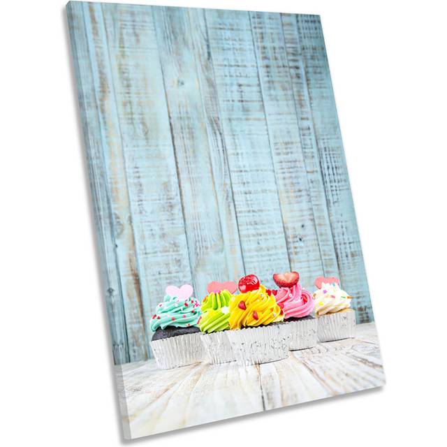 Shabby Elegance Cup Cakes - Wrapped Canvas Photograph (61cm H x 40.6cm W x 2cm D)