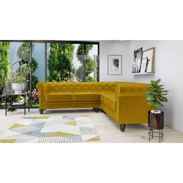 Veazey 213Cm Reclining Corner Sofa - Mustard (78cm H X 213cm W X 213cm D)