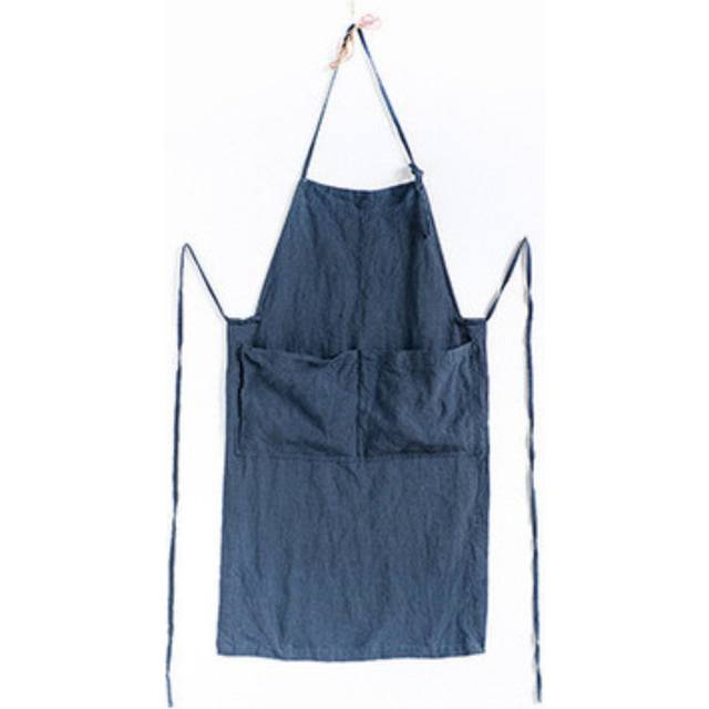 Natural Linen Apron, Basic Kitchen Linen Apron, Full Apron - Ivory (Adult)