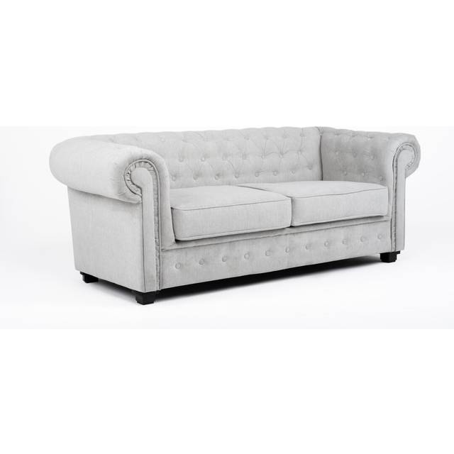 Lark Manor Allegra 2 Seater Chesterfield Sofa Bed Light Grey 72cm H X 194cm W X 90cm D