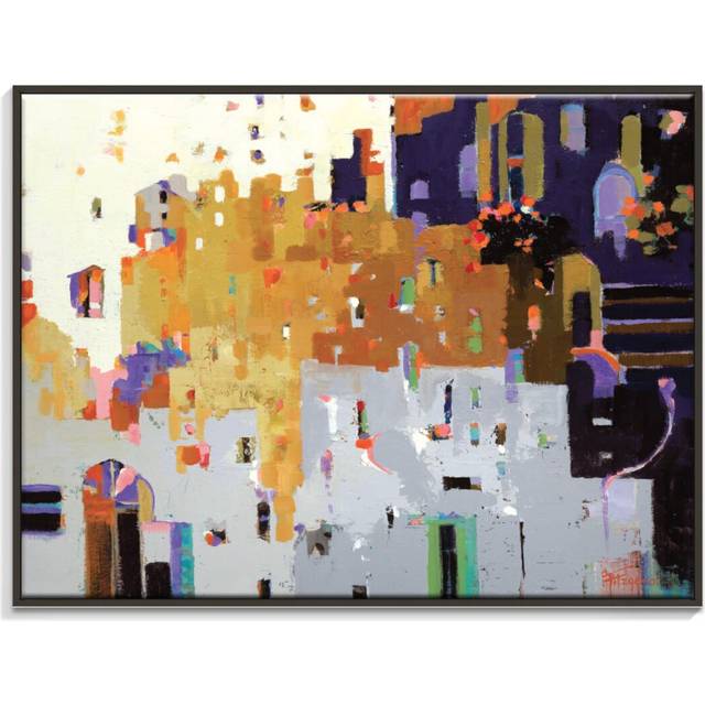 'Next Generation Framed Art Print on Canvas - Yellow;Purple (41cm H x 51cm W)