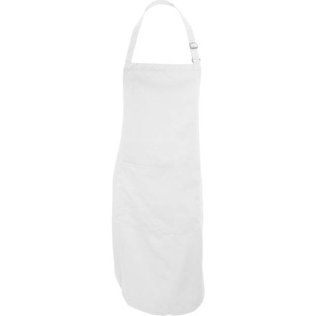 (One Size, White) Dennys Adults Unisex Catering Bib Apron With Pocket