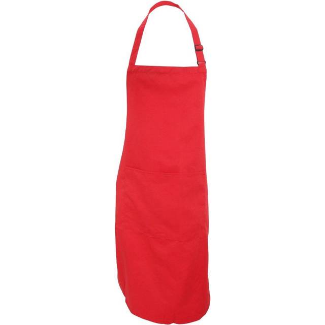 (One Size, Red) Dennys Adults Unisex Catering Bib Apron With Pocket