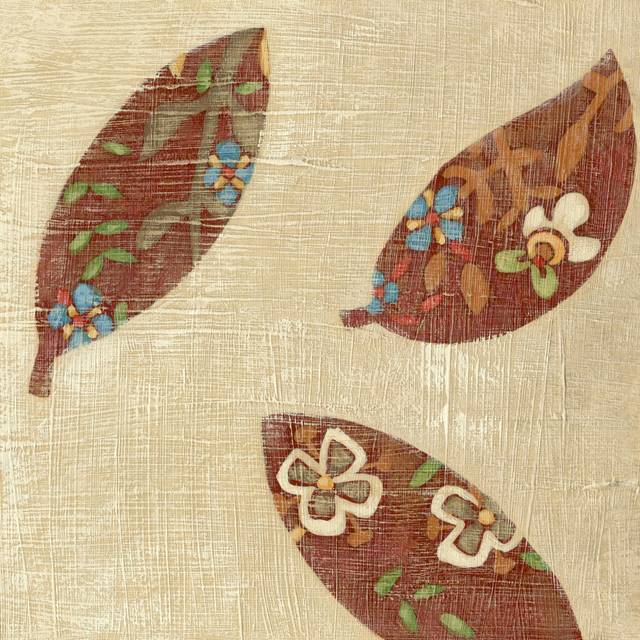 Linen Leaves IV by Chariklia Zarris - Wrapped Canvas Art Prints (30cm H x 30cm W)