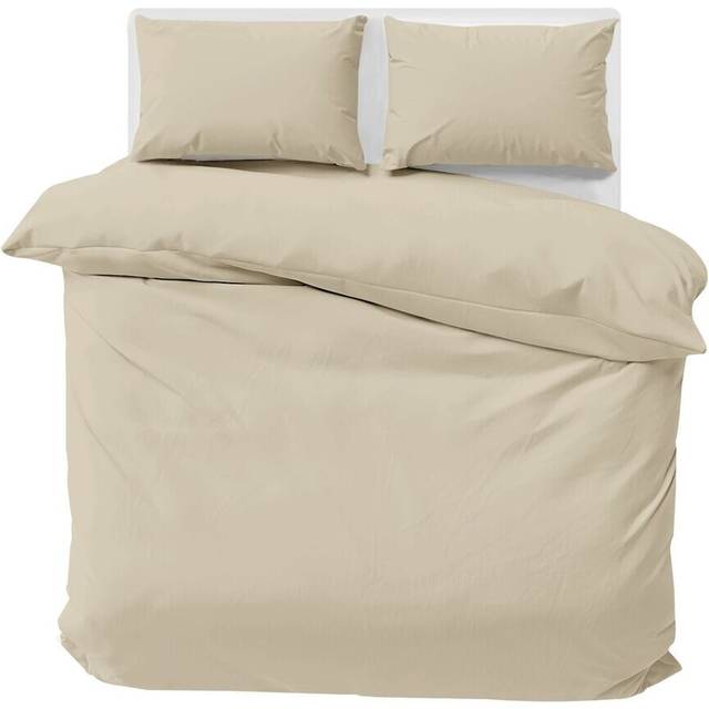 (Beige Duvet Cover, Single) Reversible Duvet Cover Quilt Covers Bedding Sets