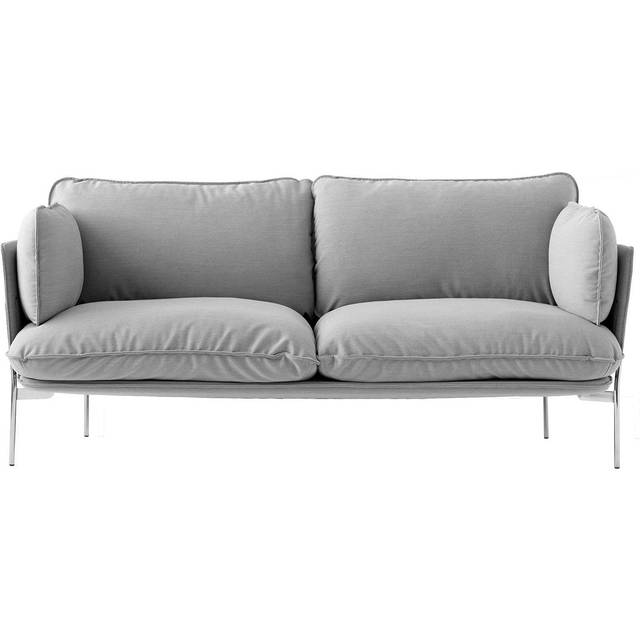 &Tradition - Cloud LN2 2-Seater Sofa - hellgrau/Stoff Steelcut trio 133/BxHxT 168x75x84cm/Füße Chrom - light grey (84.0 x 168.0 x 75.0cm)