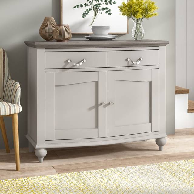 Dimas Narrow Sideboard - Grey Washed Oak (87.5cm H X 109cm W X 48.4cm D)