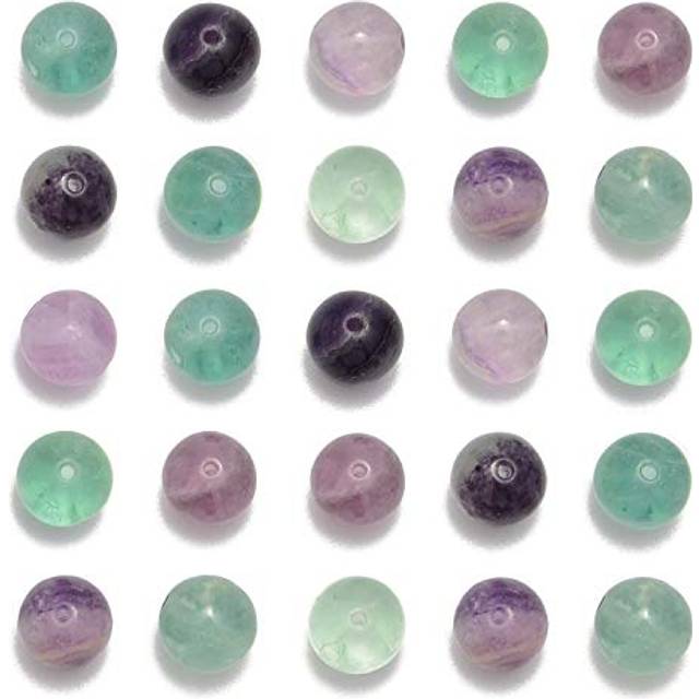 NCB 100Pcs 8mm Natural Stone Beads Gemstone Round Loose Stone Beads Spacer Beads Energy Healing Beads with Free Crystal Stretch Cord for Jewelry Makin