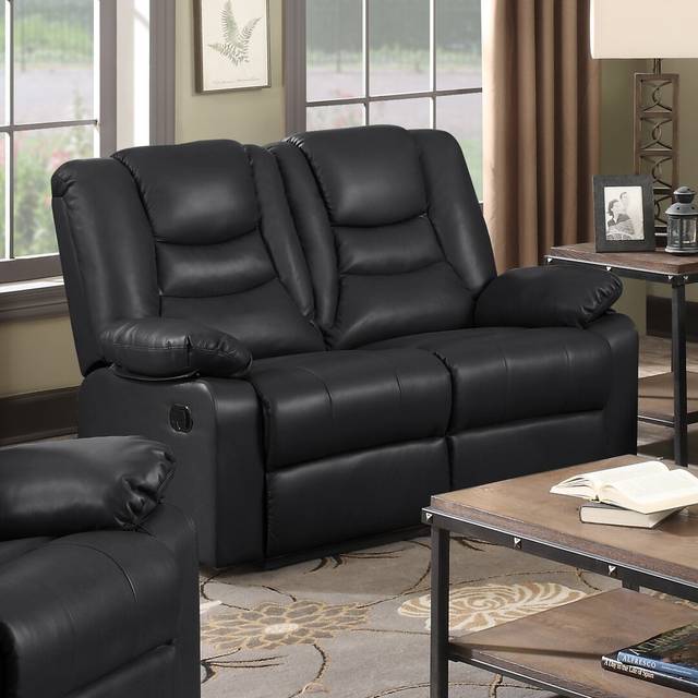 Cortland Reclining Loveseat - Black (104cm H X 156cm W X 97cm D)