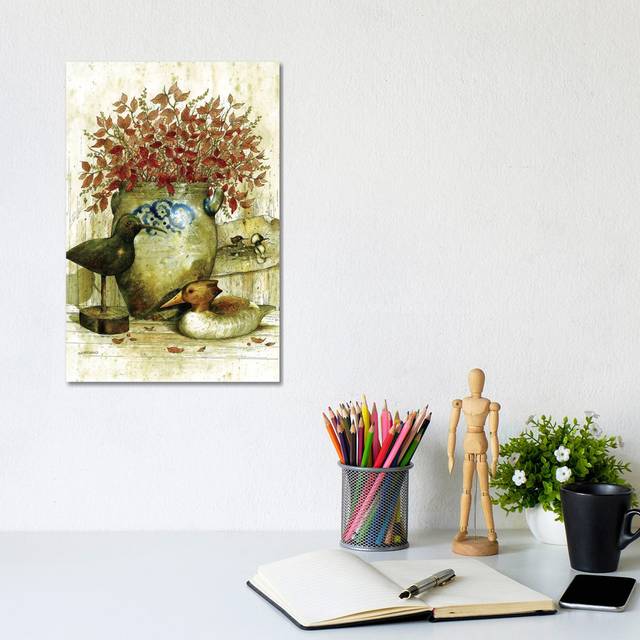 Woodcarvers Bench by Giordano Studios - Wrapped Canvas Painting (30.48cm H x 20.32cm W x 1.91cm D)