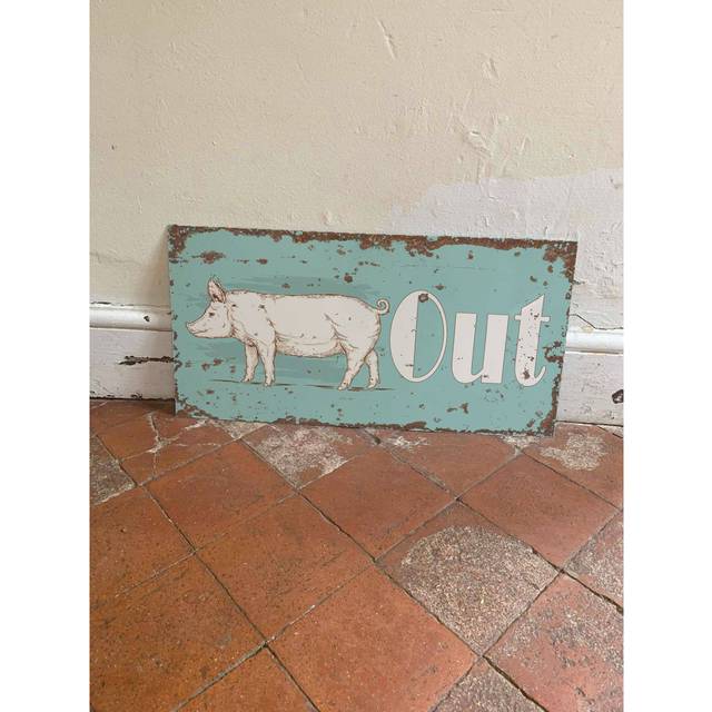British Metal Sign Conpany Wall DÃ©cor - White;Turquoise (15cm H x 30cm W)