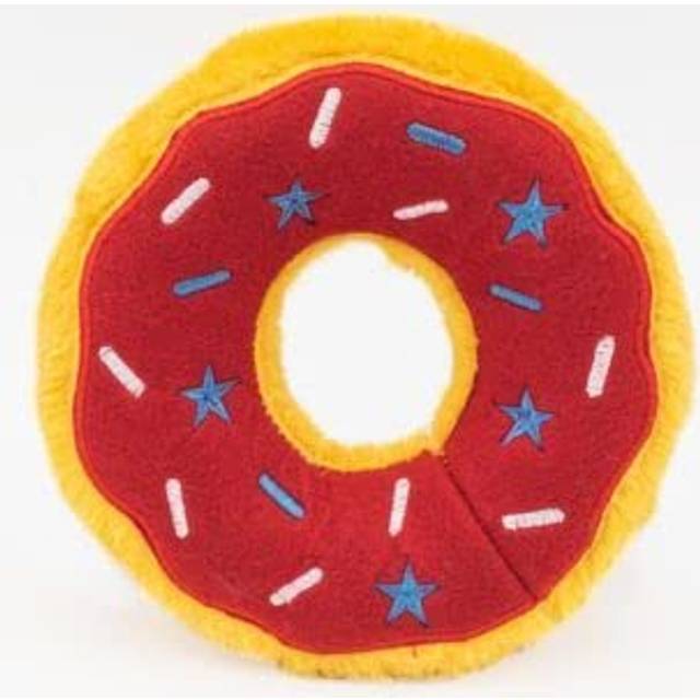 ZippyPaws - Original Donutz - No Stuffing  Squeaky Plush Dog Toy - Ame