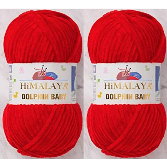 Himalaya Dolphin Baby Yarn 100% MicroPolyester Lot of 2 skn 264 Yards 2x100gram Super Bulky :6 Baby Chenille Yarn 80318