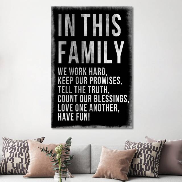 Family Rules Chalkboard - Wrapped Canvas Graphic Art (152.4cm H x 101.6cm W x 3.81cm D)