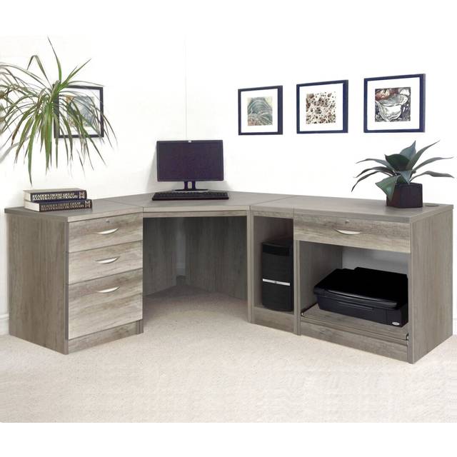 Brie L-Shape Computer Desk - Grey Nebraska