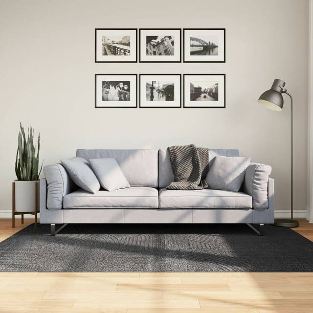 Vidaxl - Rug iza Short Pile Scandinavian Look Anthracite 140x200 cm
