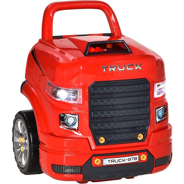 HOMCOM Kids Truck Engine Toy Set in Red, Red