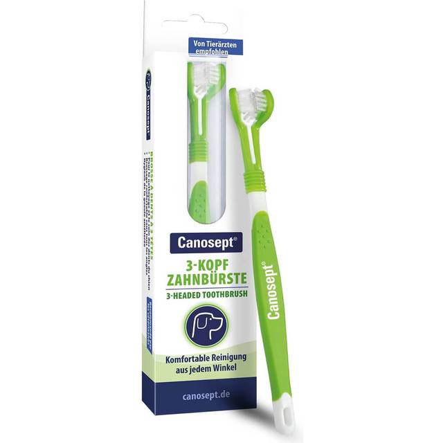 3-headed Dog Toothbrush - dog breath freshener - dog toothbrush dog teeth cleaning products - plaque remover for dogs teeth - plaque off for dogs