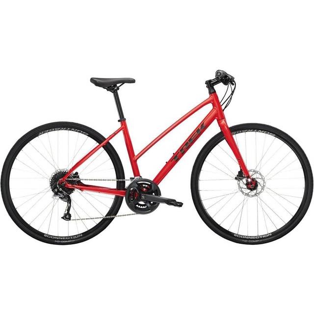 Trek FX 2 Disc Stagger Hybrid Bike 2023 Satin Viper Red