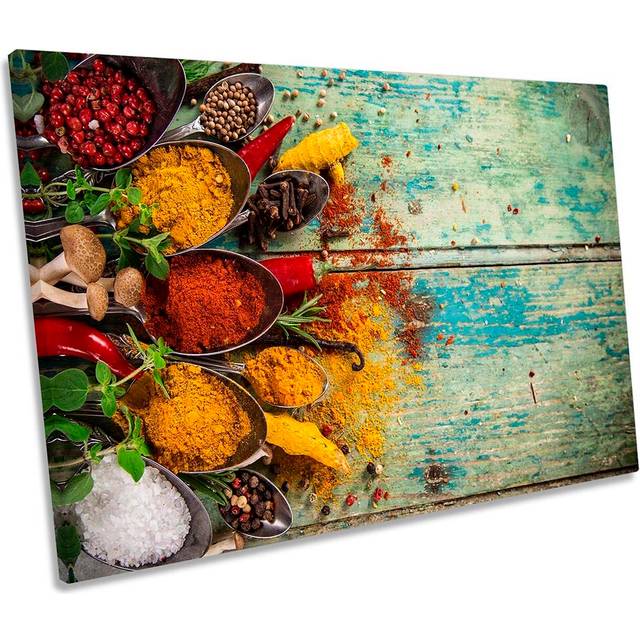 Herbs Spices Food Kitchen Framed - Wrapped Canvas Art Prints (61cm H x 91.4cm W x 4cm D)