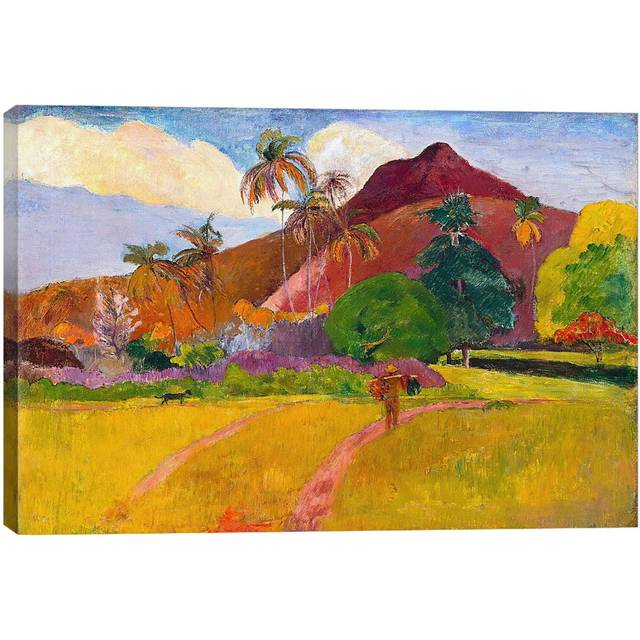 Tahitian Landscape by Paul Gauguin - Painting Print on Canvas - Wrapped Canvas (152.5 cm H x 101.5 cm W x 3.175 cm D)