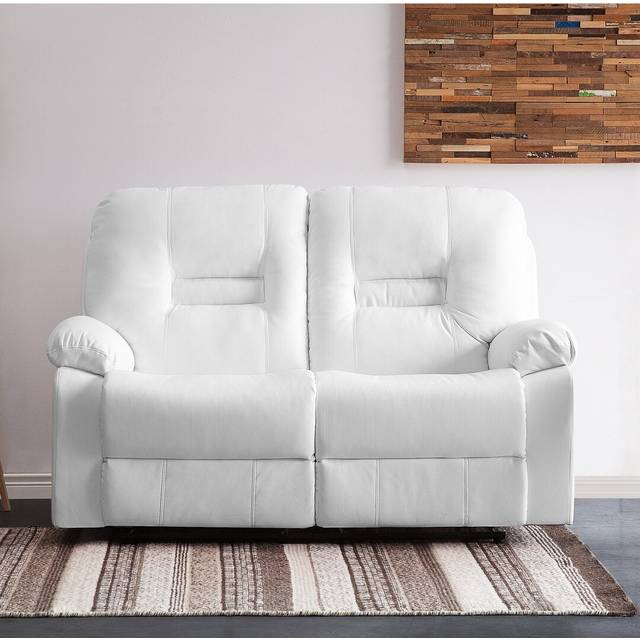Bergen Reclining Loveseat - White (101cm H X 146cm W X 73cm D)