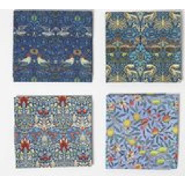 Homescapes Set of 4 Blue William Morris Fat Quarters