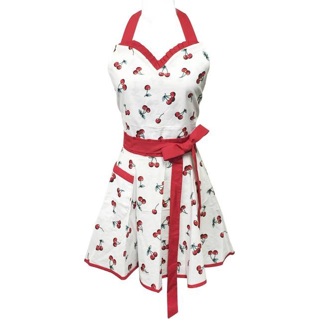 Wrapables Adjustable Flirty Hostess Apron  Sweet Cherries